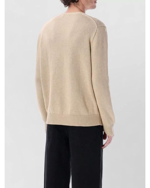 Polo Ralph Lauren Natural Ribbed Cotton Regular-Fit Crewneck Jumper for men