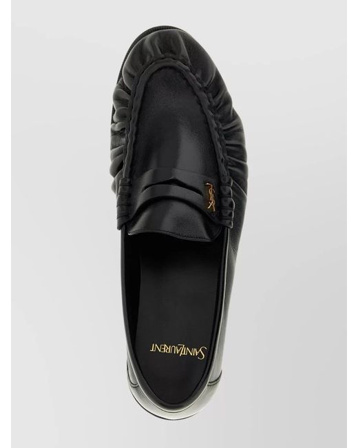 Saint Laurent Black Shiny Leather Loafers