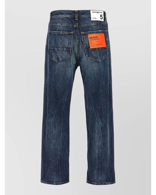 Department 5 Blue Musso Denim Jeans Five Pocket Design for men