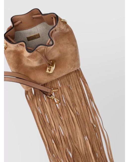 Jimmy Choo Natural Bon Bon Leather Bucket Bag