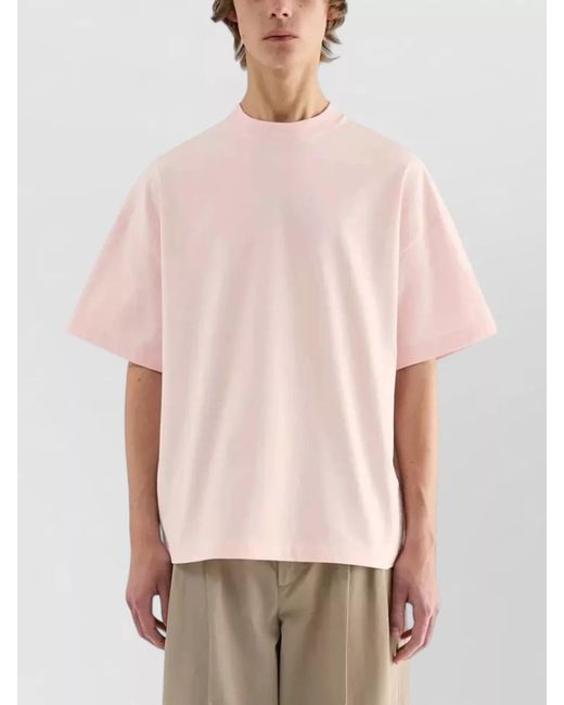 Jil Sander Pink Boxy Fit Cotton Crew Neck T Shirt for men