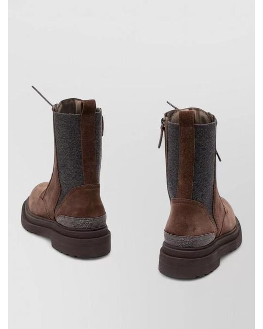 Brunello Cucinelli Brown Lace Up Ankle Boots Chunky Sole