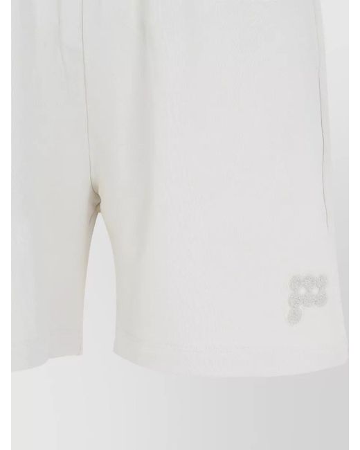 PANGAIA White Mid Length Shorts Side Pockets for men