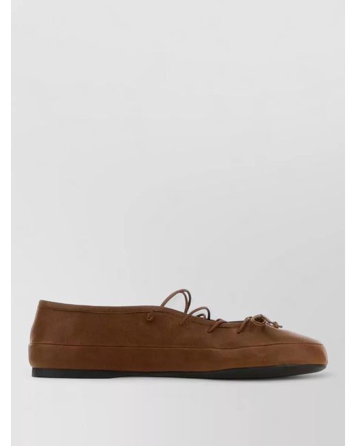 Miu Miu Brown Leather Ballerina Shoes