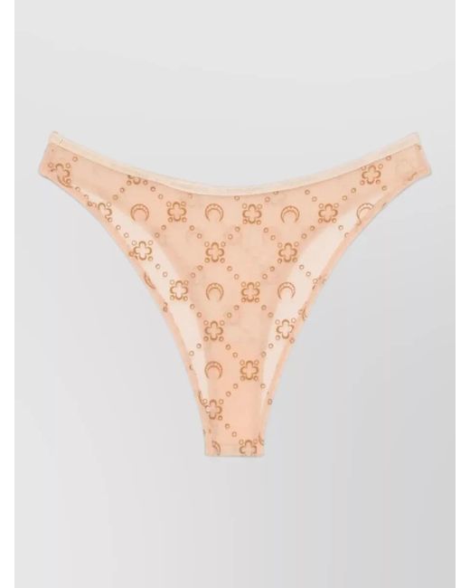 MARINE SERRE Natural Moonogram Mesh High Waist Bikini Bottom