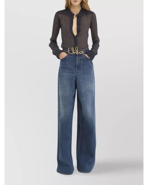Chloé Black Silk Slim-Fit Shirt
