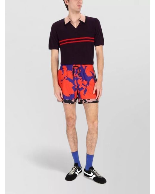 Dries Van Noten Blue Wool Polo Shirt for men