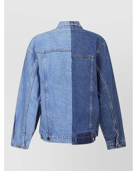 E.L.V. Denim Blue Denim Cotton Jacket Dual Tone Design