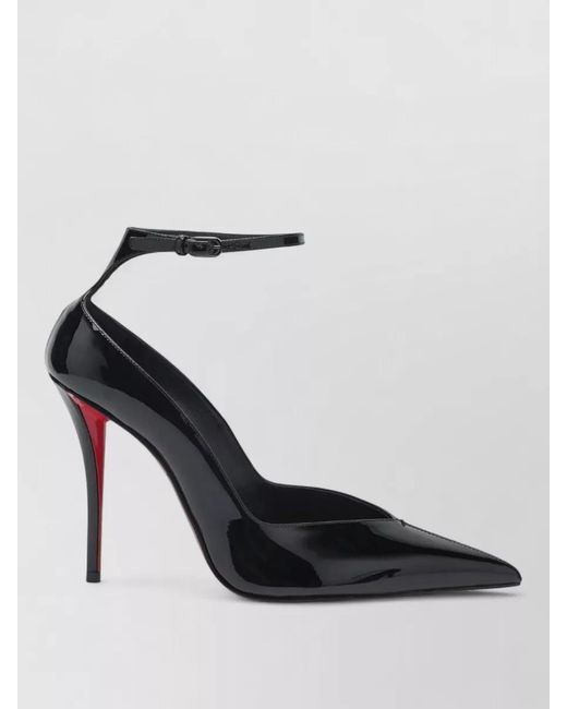 Christian Louboutin Black Patent Finish Pointed Toe Pumps Silhouette