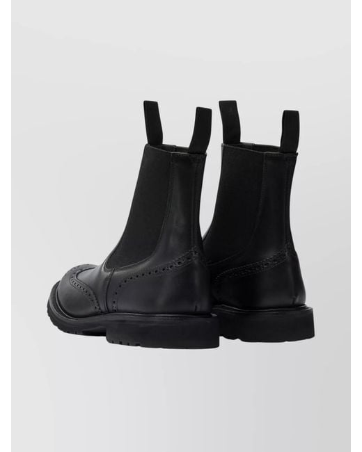 Tricker's Black Leather Ankle Boots for men