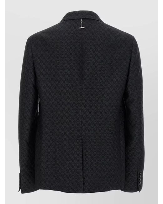 McQueen Black Skull Motif Blazer Single Breasted Design for men
