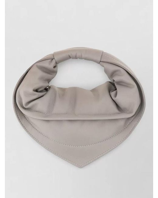 FEDERICO CINA Gray Tortellino Mini Crossbody Bag Adjustable Strap