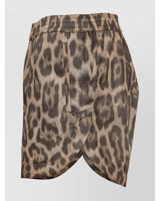 Stella McCartney Multicolor Elastic Waistband Leopard Print Shorts