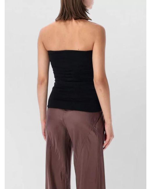 Rick Owens Blue Alannah Strapless Bustier Top Ruched Cutout