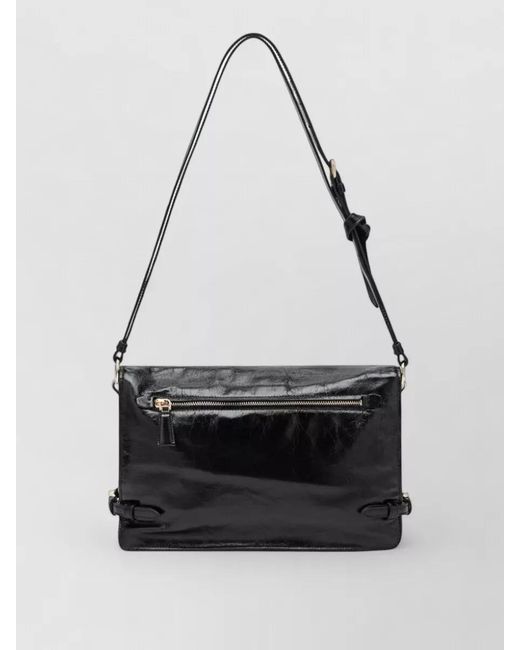 Prada Black Shoulder Bag Adjustable Strap Front Zip Pocket