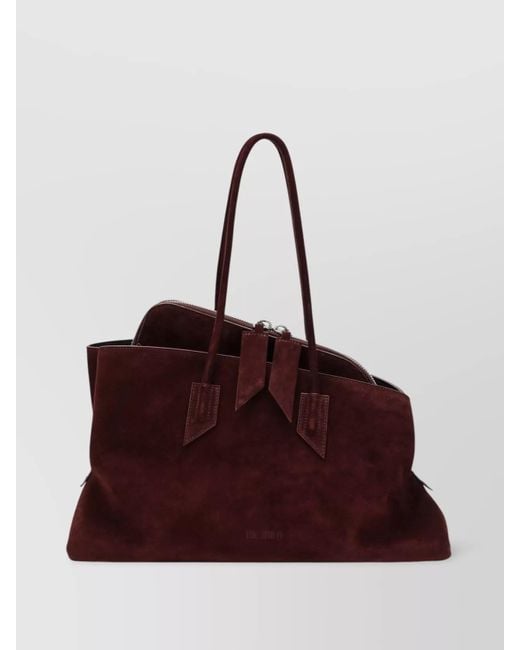 The Attico Purple Medium Rectangular Suede Travel Bag