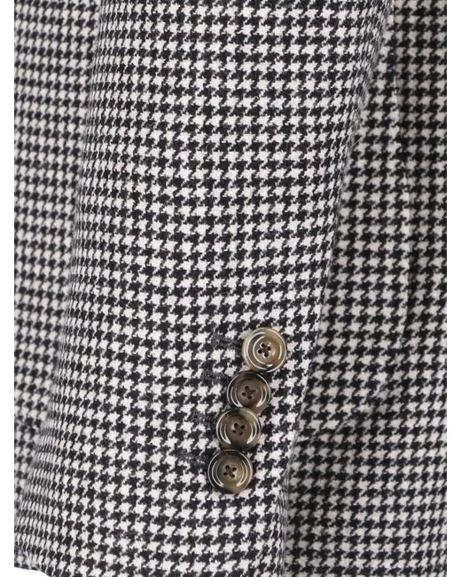 Lardini Gray Double Breasted Blazer Houndstooth Pattern Buttons for men