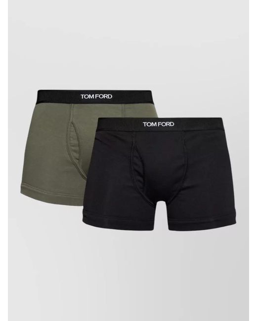 Tom Ford Black Cotton Boxer Briefs 2 Pack for men