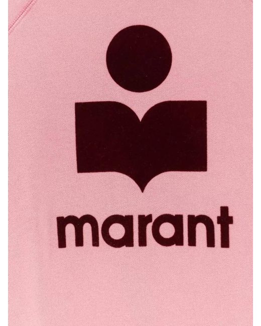 Isabel Marant Pink Logo Print Cotton Blend Sweatshirt