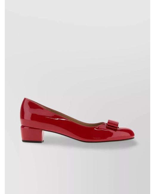 The Ferrara Cream Patent Leather Block Heel Pump Women Shoe