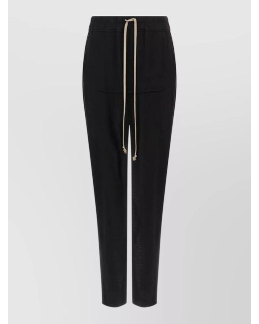 Rick Owens Black Pull On Pillar Trousers Back Pocket