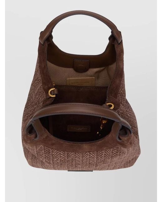 Gianni Chiarini Brown Dua Straw Texture Shoulder Bag