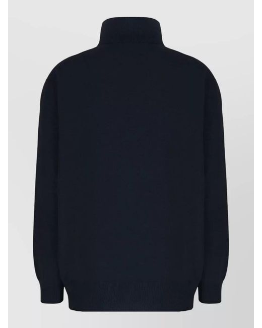 Malo Blue Cashmere Turtleneck Sweater Long Sleeves