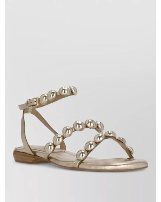 Ash Flat Sandals Beaded Embellishments Metallic Finish