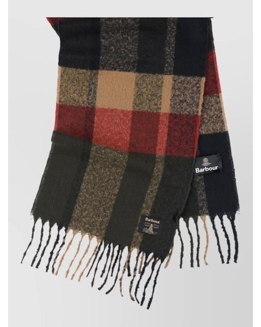 Barbour Black Checked Scarf for men