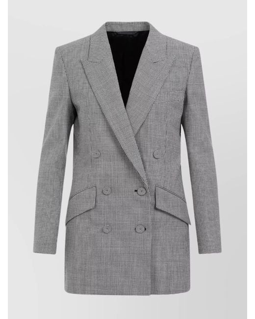 Givenchy Gray Double Breast Wool Checkered Jacket