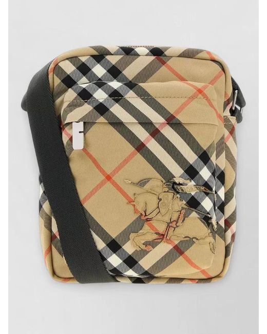 Burberry Metallic Canvas Check Crossbody Bag Adjustable Strap for men