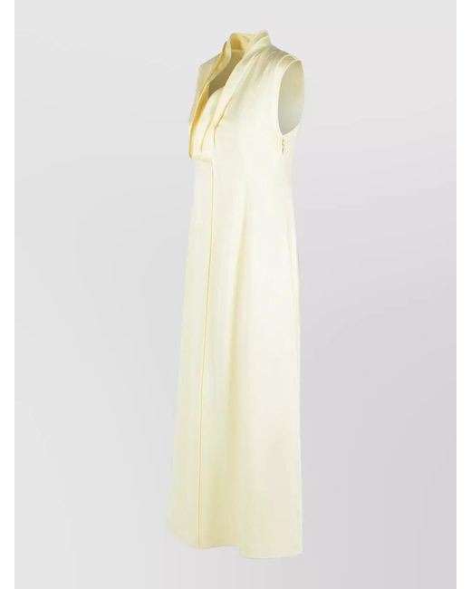 Jil Sander White Acetate And Viscose Midi Dress