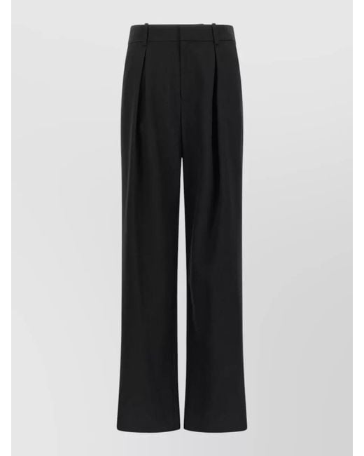 MM6 by Maison Margiela Black Margiela 6 Pleated Wide Leg Pants Loops