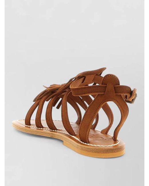 K. Jacques Brown Leather Flat Sandals