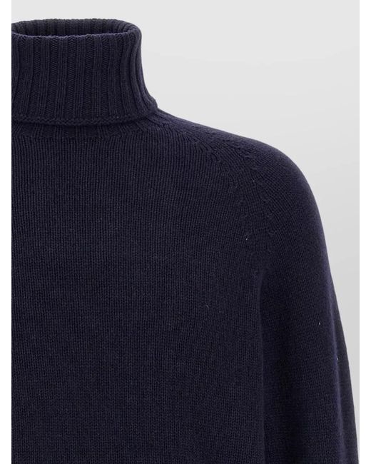 Ma'ry'ya Blue Turtleneck Sweater Long Sleeves Ribbed Trims for men