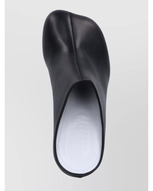 MM6 by Maison Margiela Blue Wedge Heel Closed Toe Seam Detail Mules