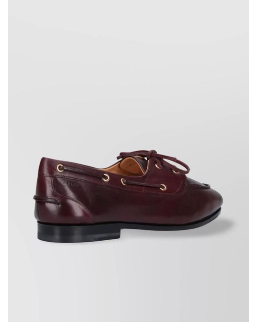 Bally Brown Leather Lace-Up Loafers for men