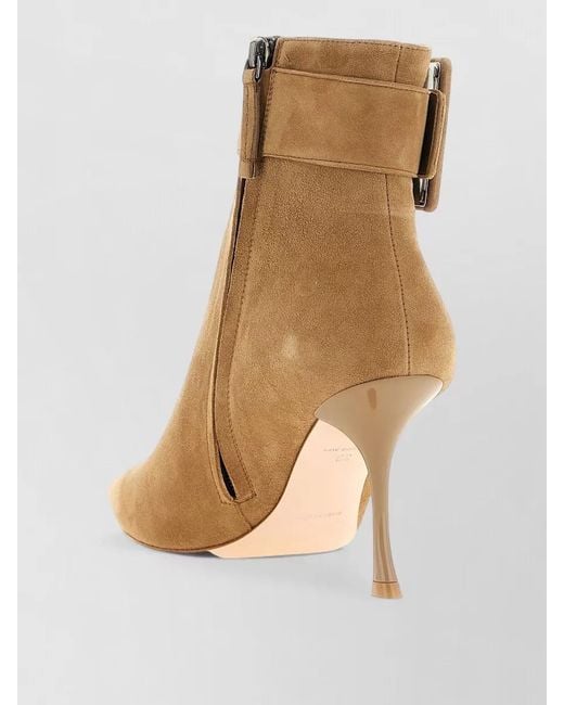 Roger Vivier Brown Viv City Ankle Boots Buckle Strap
