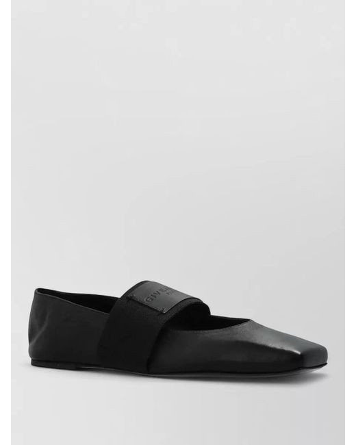 Givenchy White Square Ballerina Loafers Pointed Toe Strap