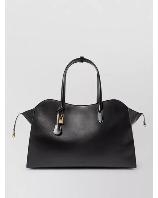 Stella McCartney Black Ryder Padlock Detail Tote Bag Double Handles