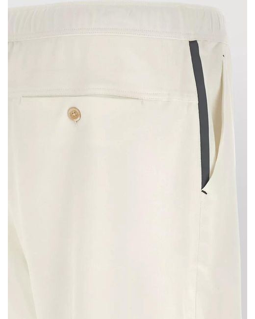 Brunello Cucinelli Natural Interlock Cotton Bermuda Shorts Trompe Loeil for men