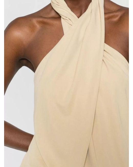 Totême Natural Jersey Twisted Halterneck Sleeveless Maxi Dress