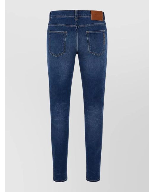 Dolce & Gabbana Blue Denim Jeans Belt Loops Contrast Stitching Design for men