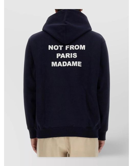 Drole de Monsieur Blue Relaxed-Fit Hoodie for men