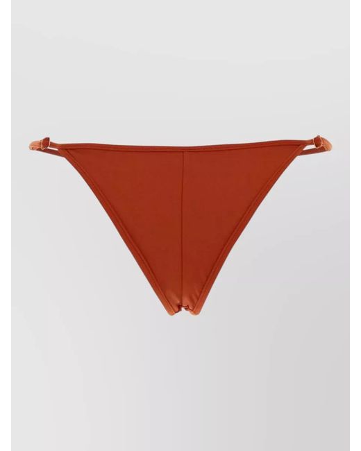 Reina Olga Brown Stretch Nylon Splash Bikini Bottom Ties
