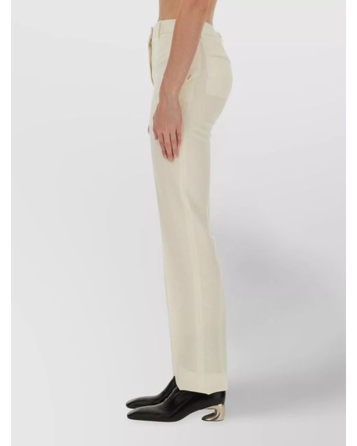 Jil Sander White Wool Regular-Fit Tailored Trousers
