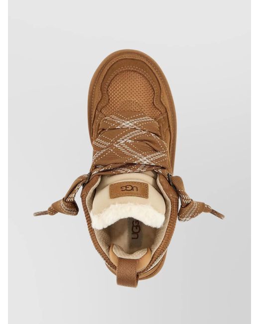 Ugg Brown Leather Low-Top Sneakers