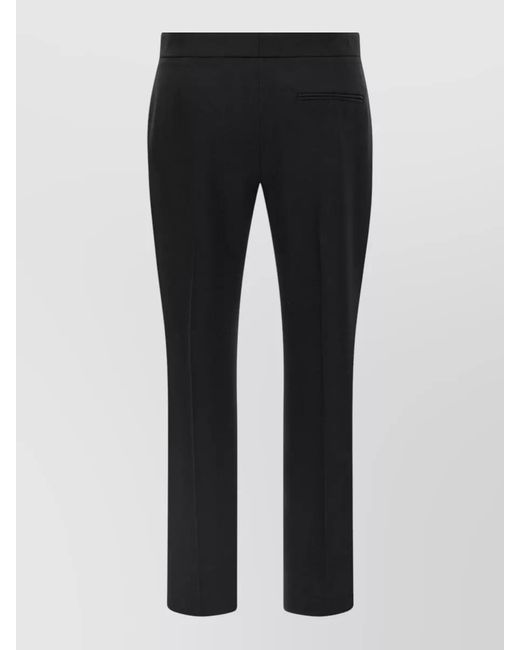 McQueen Blue Tailored Cigarette Pants Belt Loops Back Pocket