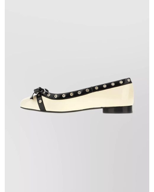 Ganni Metallic Leather Ballerina Shoes