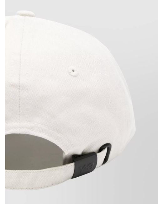 Y-3 White Cotton Baseball Cap for men